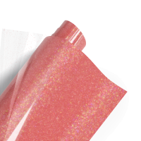 Poli-flex Pearl Glitter 487 Coral 50cm x 10m -TILAUSTUOTE-